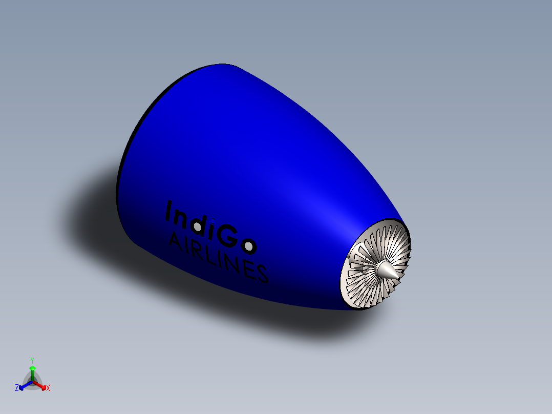 带螺旋桨轴的喷气发动机---模型格式为 sw正等轴测图