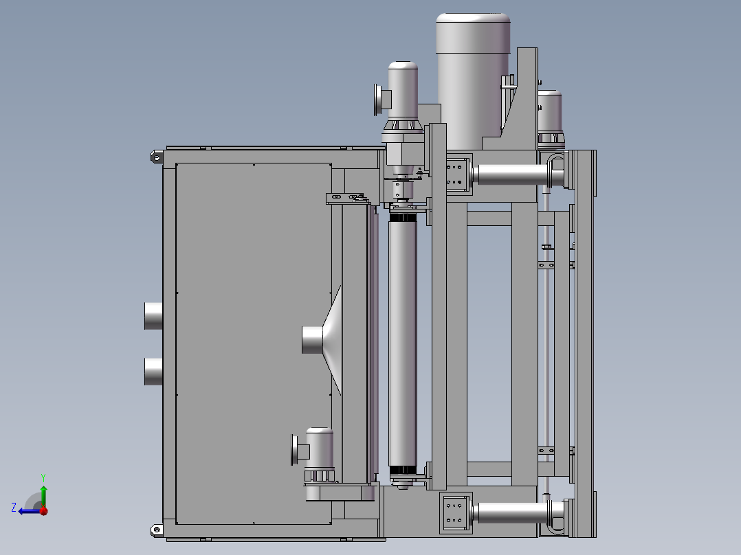 双面砂光机 3D模型右视图