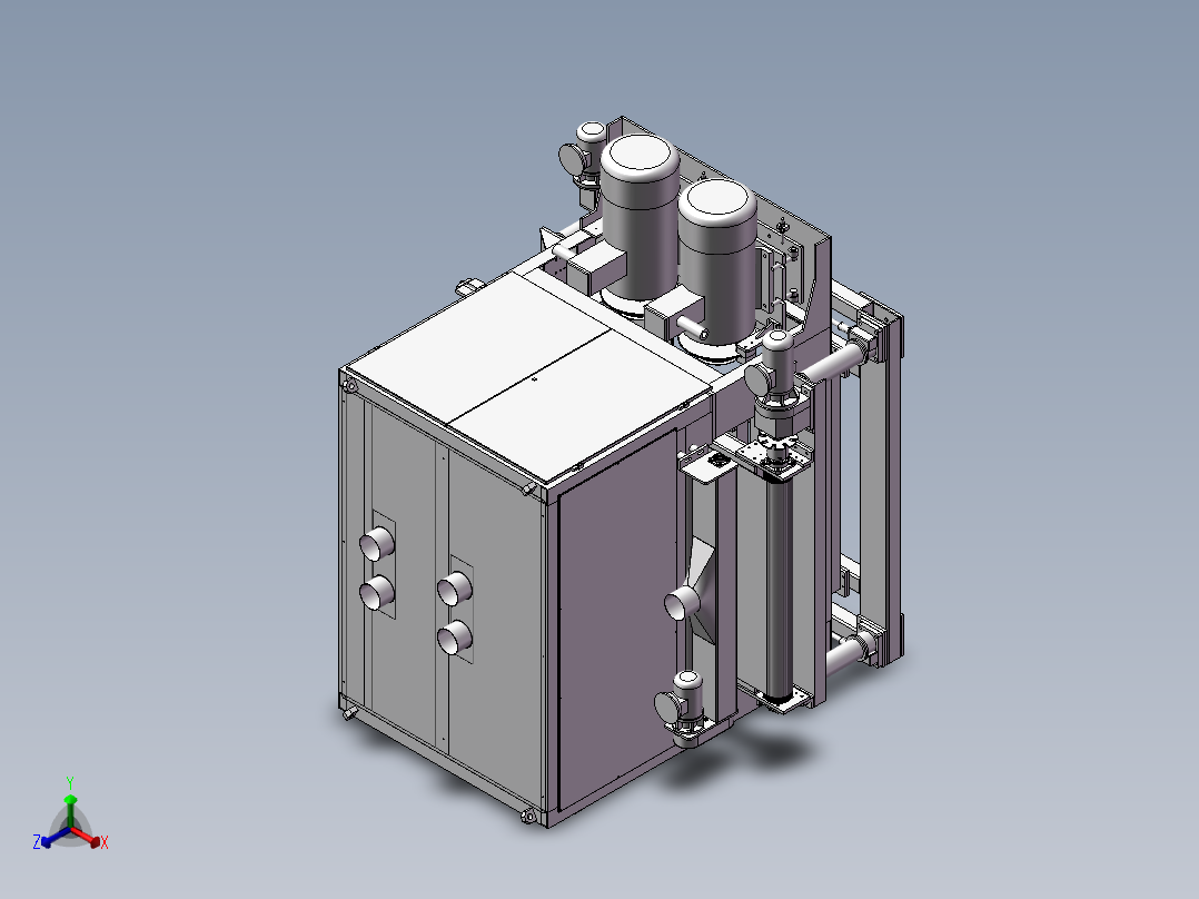 双面砂光机 3D模型正等轴测图