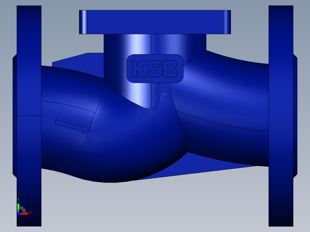 阀门模型-BOA_H_R_Straight_Body_DN32_PN16前视图