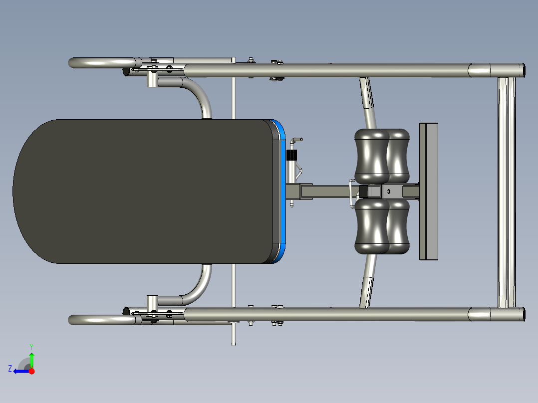 用于脊柱治疗练习的倒置台3D数模图纸 STP格式右视图