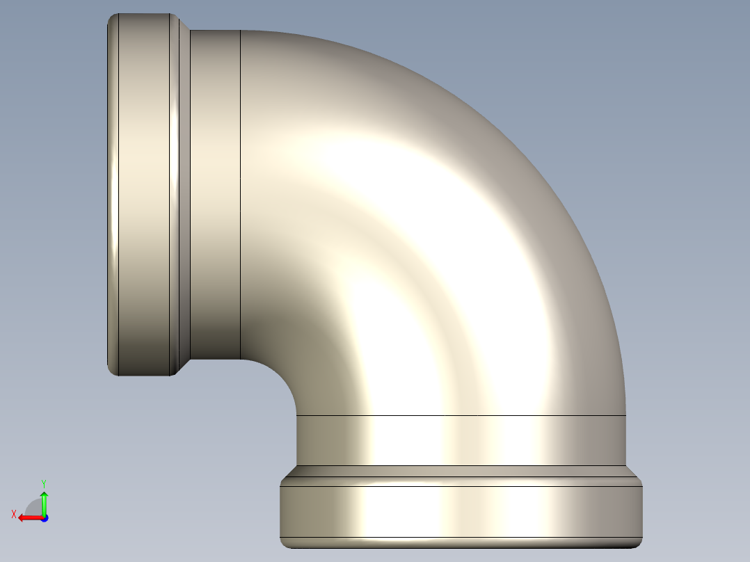 90°弯头G3 4不锈钢后视图