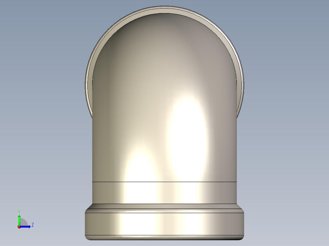 90°弯头G3 4不锈钢左视图