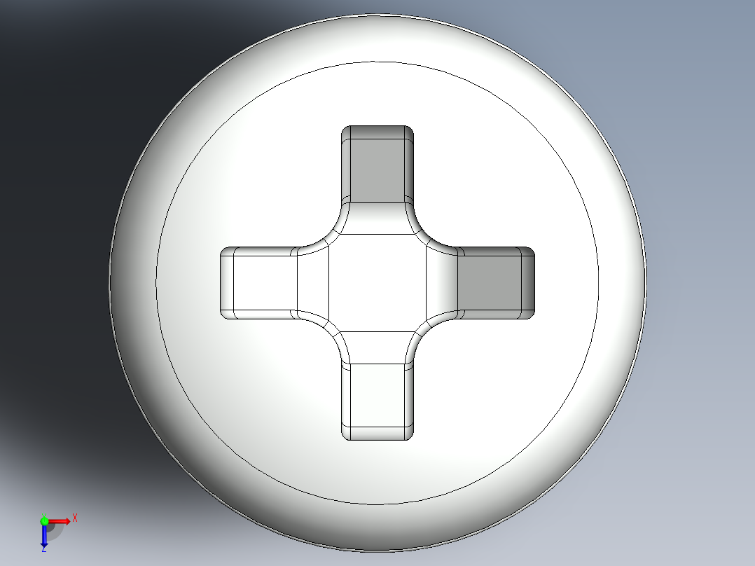 紧固件-M6-1.00 Round Head俯视图