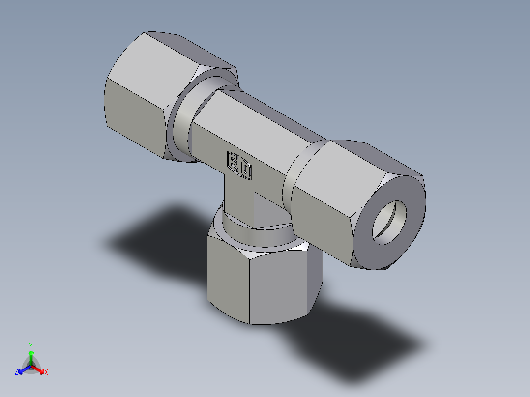 卡套式工业通用硬管接头EO_Union_tee_T08ZL71