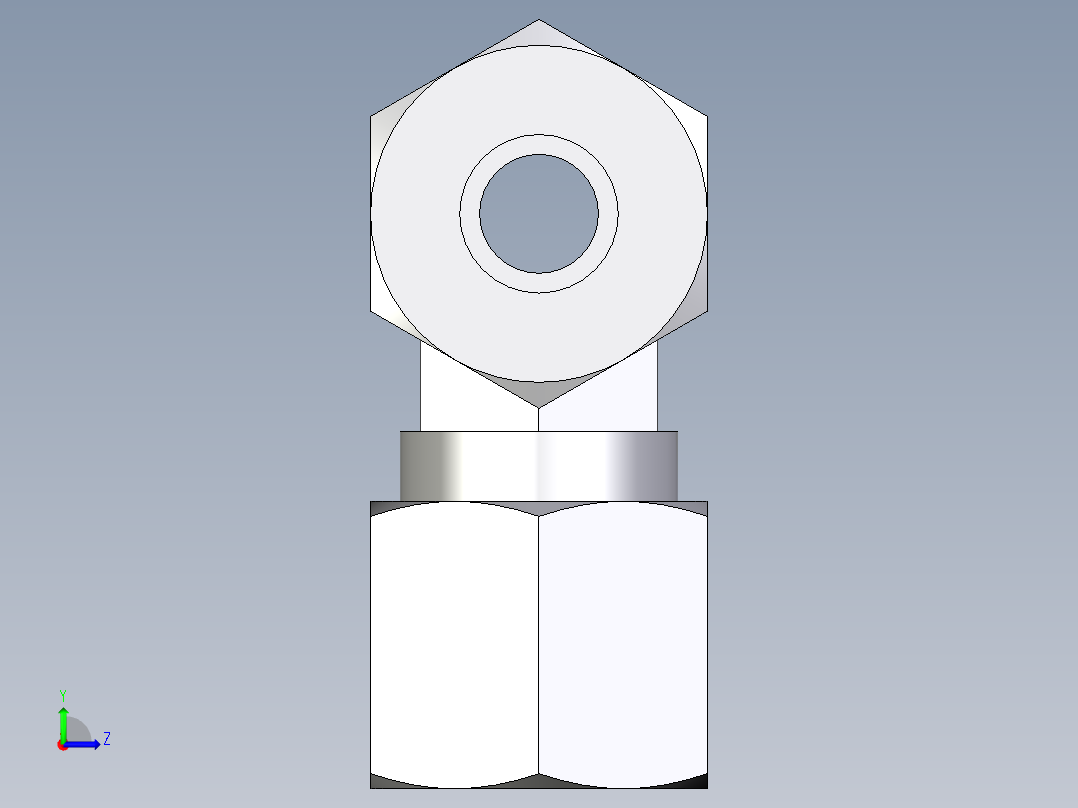 卡套式工业通用硬管接头EO_Union_tee_T08ZL71左视图