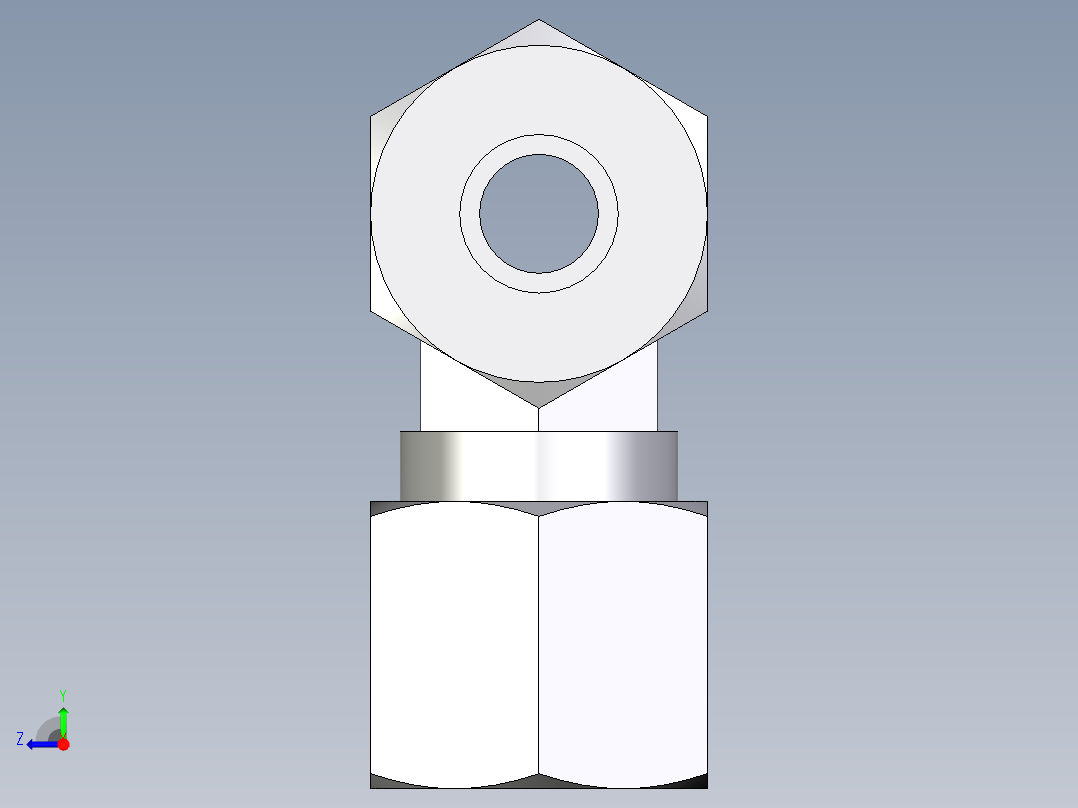 卡套式工业通用硬管接头EO_Union_tee_T08ZL71右视图