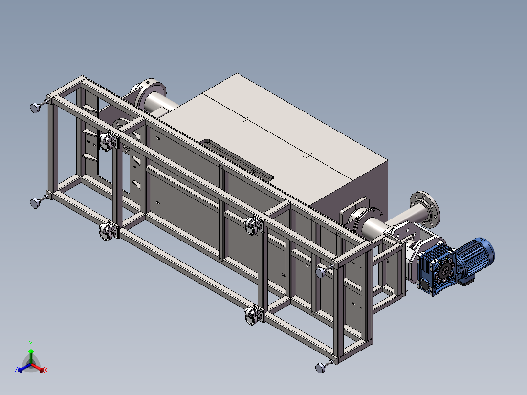 碳酸钙粉体传输搅拌反应器（sw19可编辑+工程图）正等轴测图