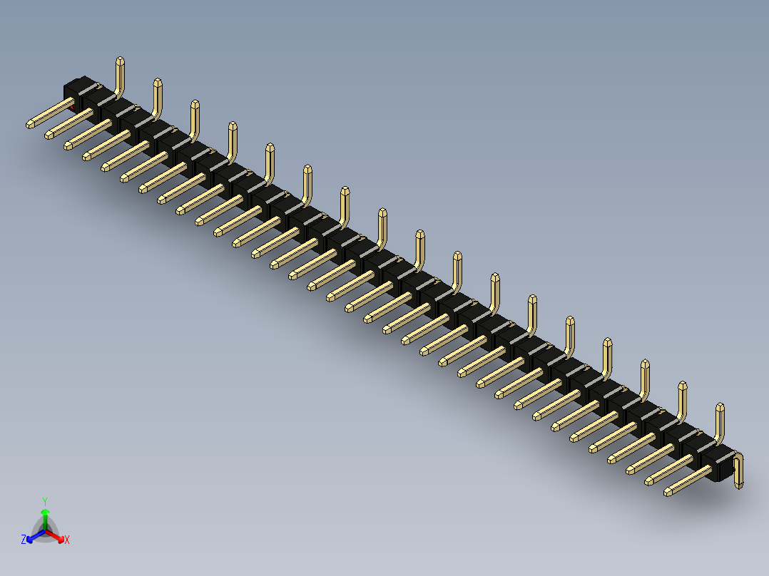 彩色公排针 100mil 2.54mm 系列-DS1022_black_35p_100mil_Type_SMT_R2_rev1.0