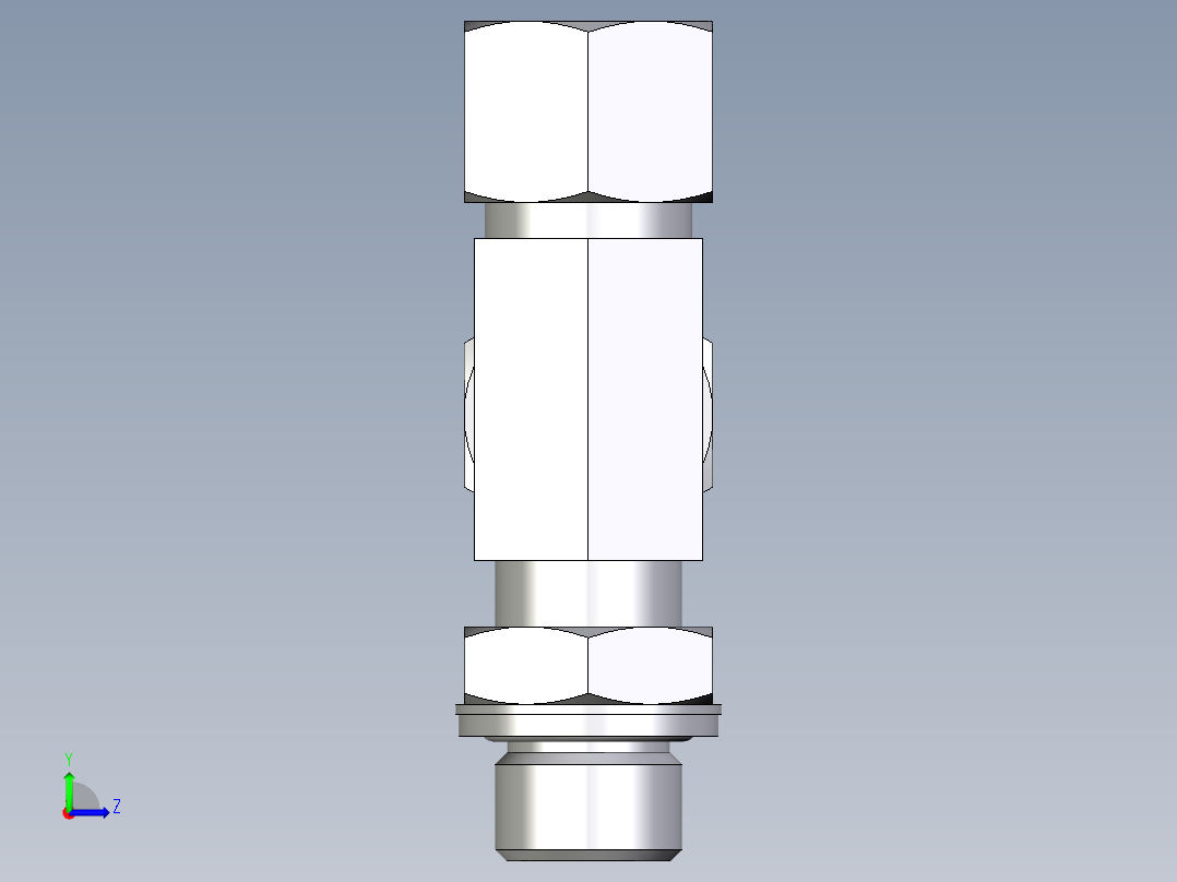 卡套式工业通用硬管接头EO_Adjustable_locknut_run_tee_LEE12ZSMCF左视图