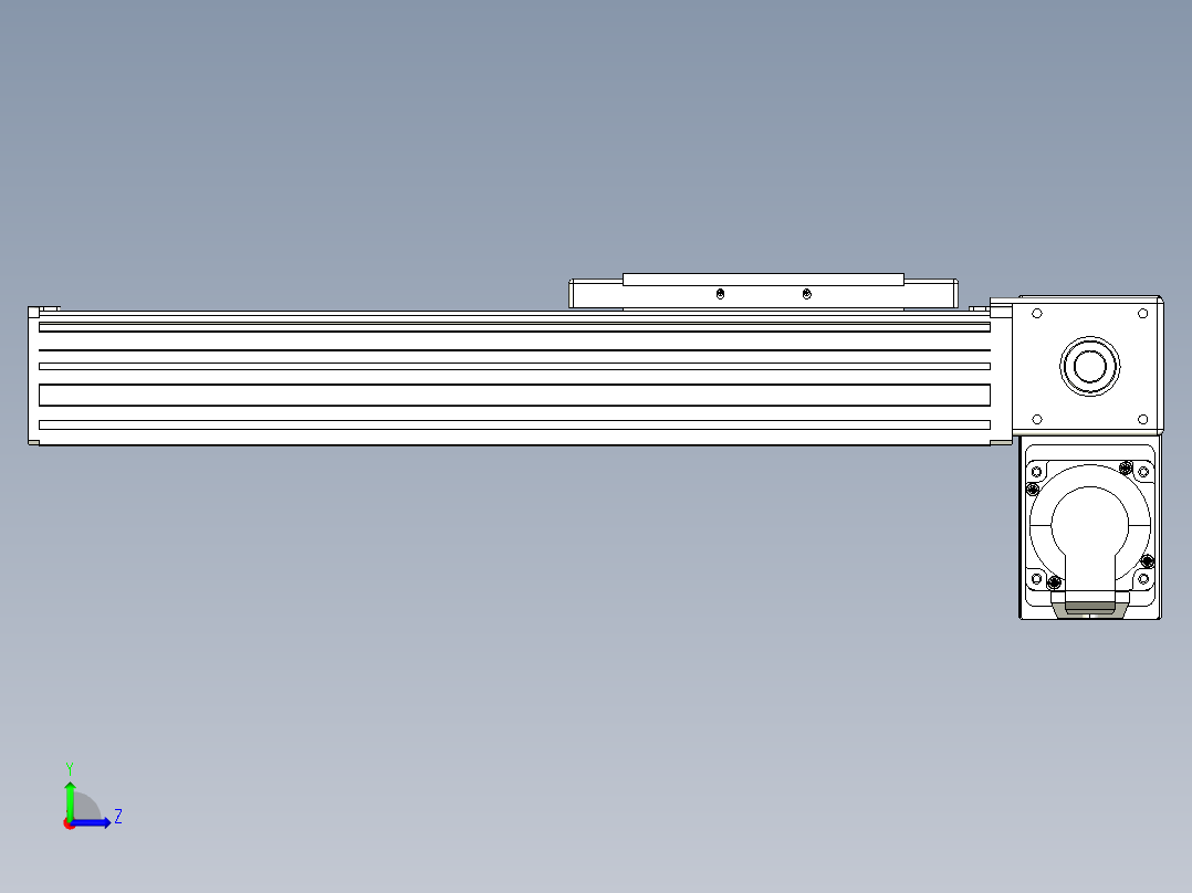 同步带全封闭直线模组TPA-HCB-14D-120-L200-RP-C-P40-N3左视图