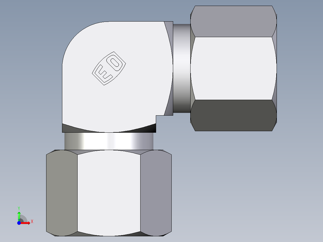 卡套式工业通用硬管接头EO_Union_elbow_W10ZSCF前视图