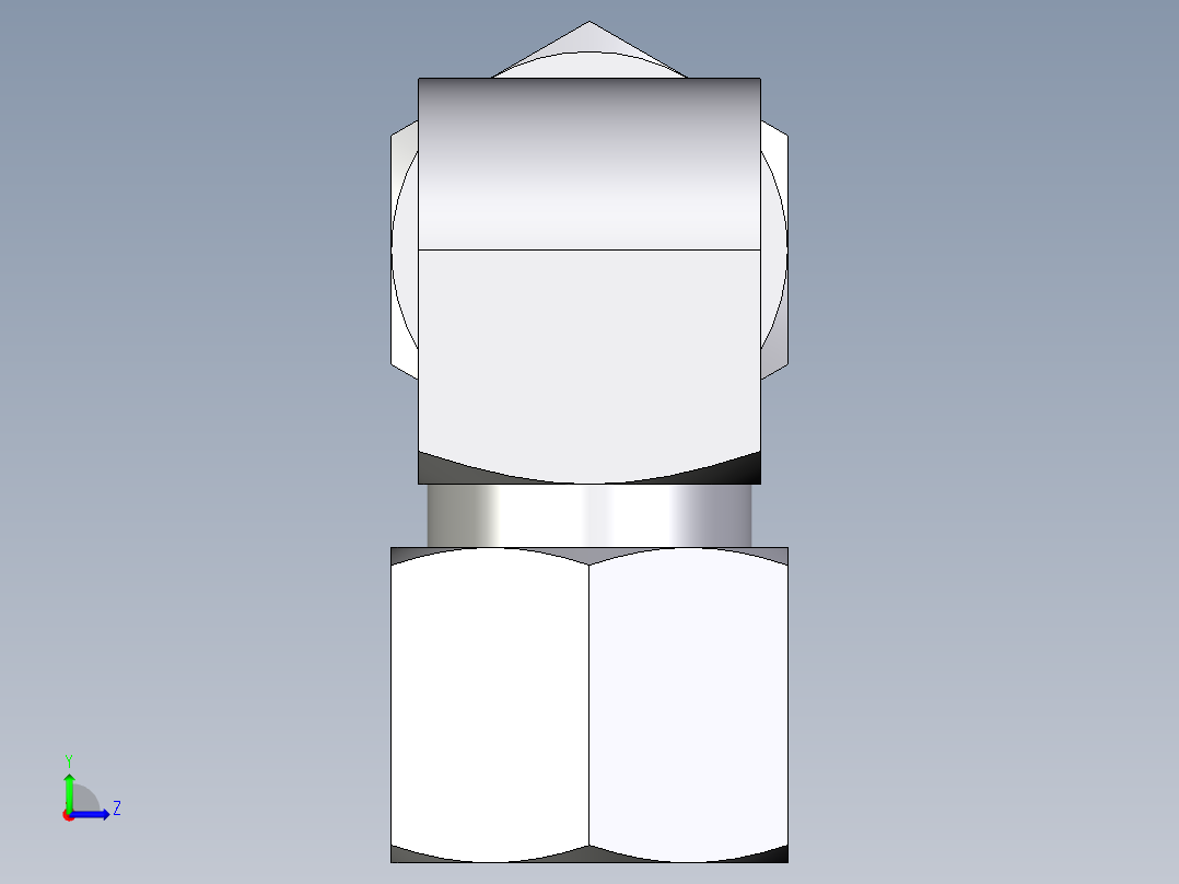 卡套式工业通用硬管接头EO_Union_elbow_W10ZSCF左视图