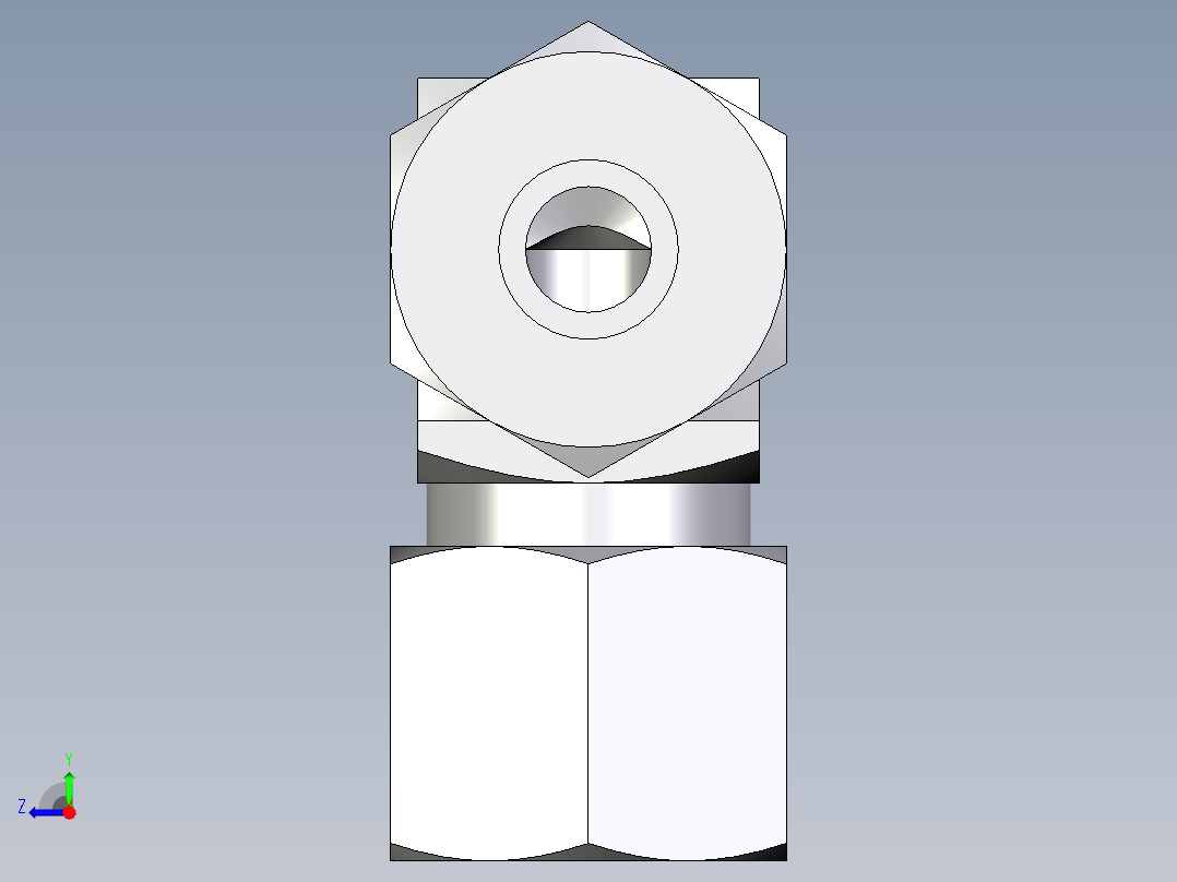 卡套式工业通用硬管接头EO_Union_elbow_W10ZSCF右视图