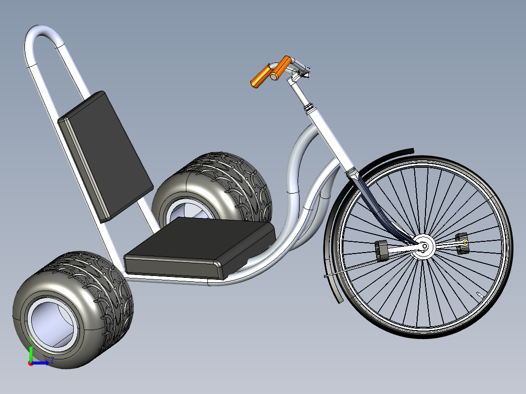 成人三轮脚踏车--igs左视图