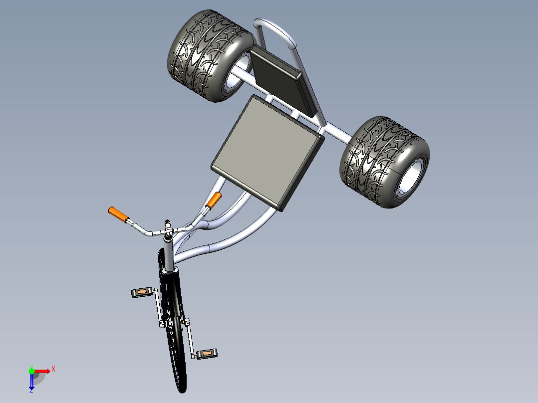 成人三轮脚踏车--igs俯视图