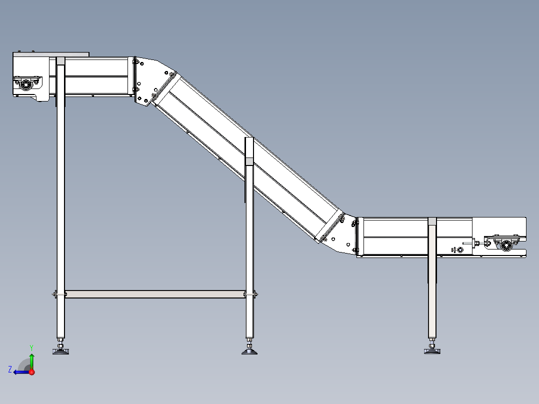 Z字提升输送机右视图