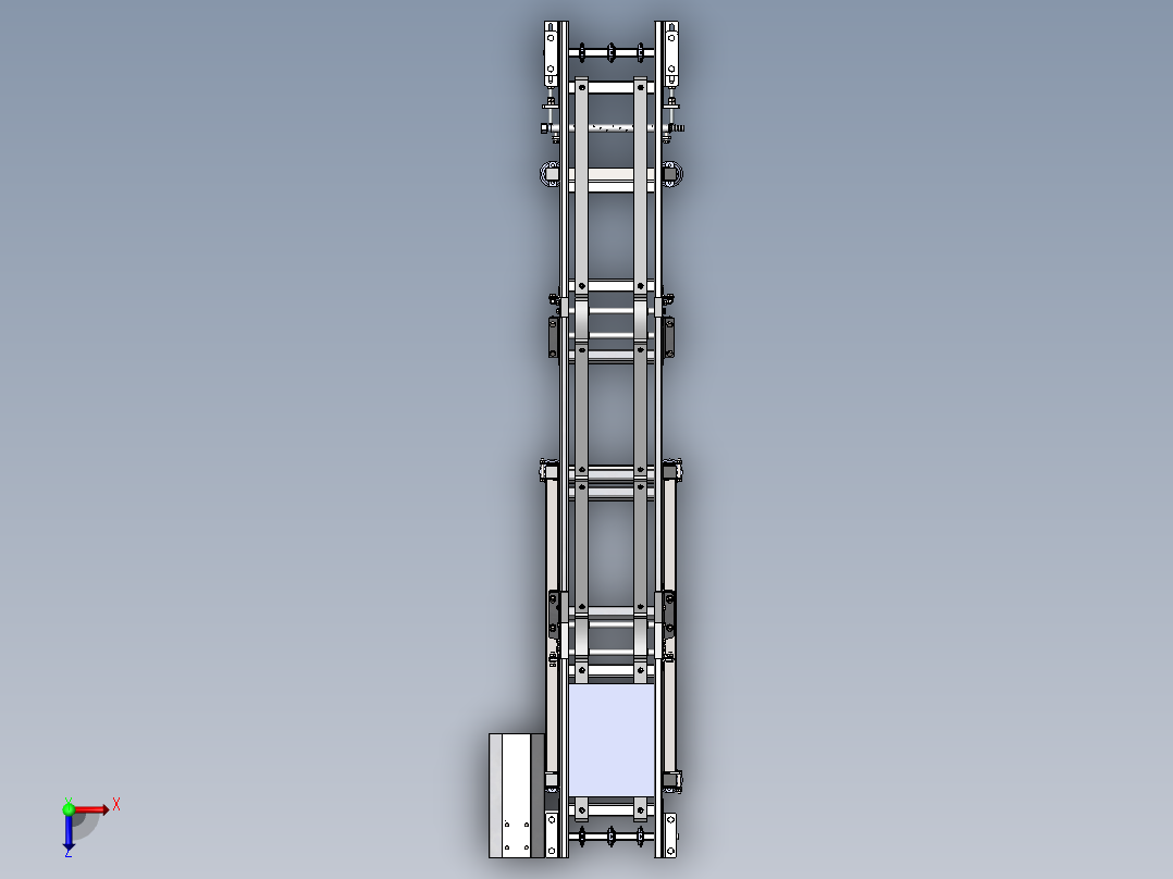 Z字提升输送机俯视图
