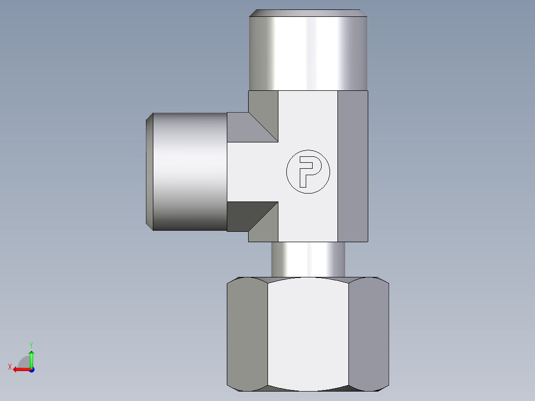 卡套式工业通用硬管接头EO_Standpipe_run_tee_EVL10LOMD71后视图