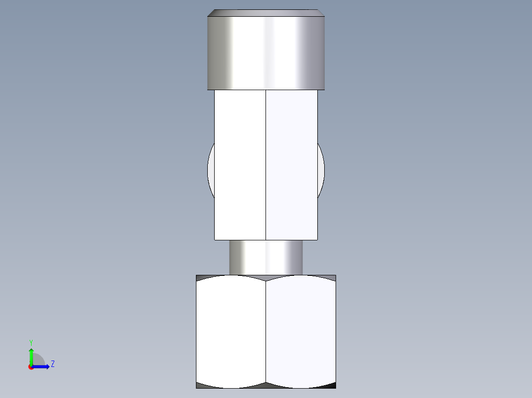 卡套式工业通用硬管接头EO_Standpipe_run_tee_EVL10LOMD71左视图