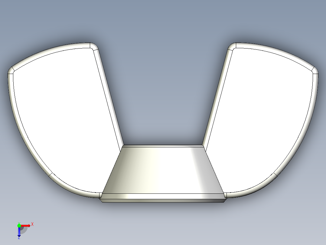 蝶形螺母-WING NUT M3 x 05mm Thread.IGS俯视图