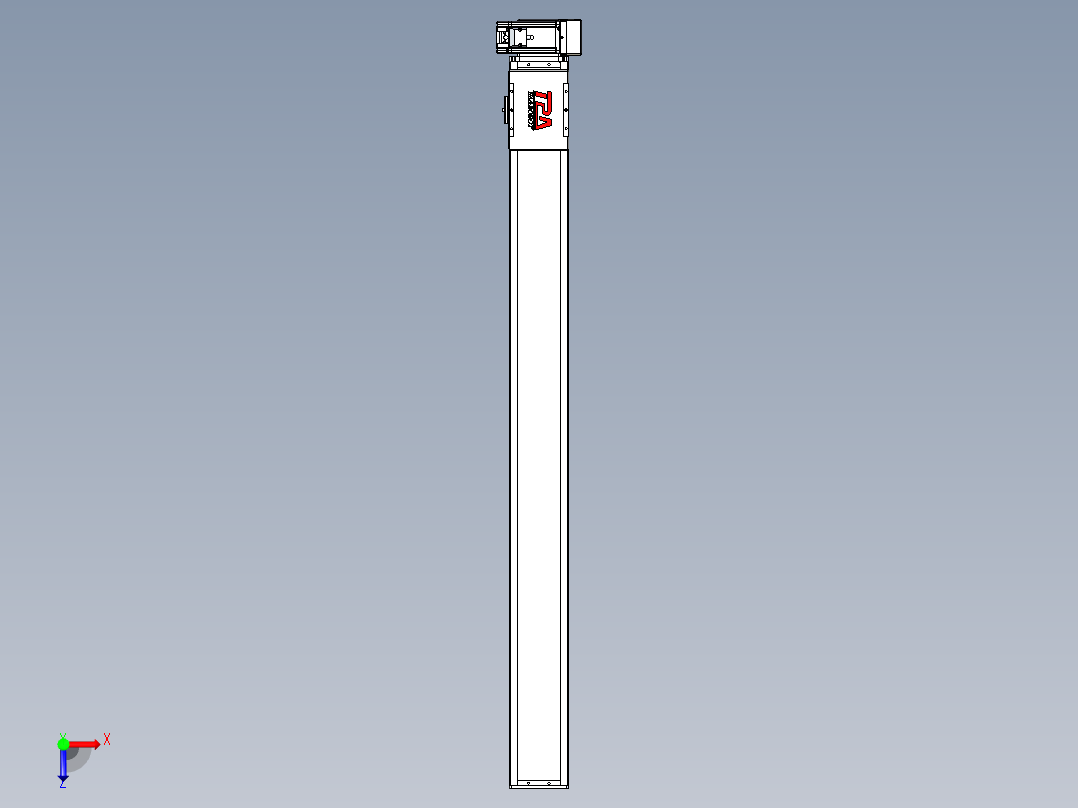 同步带全封闭直线模组TPA-HCB-110D-90-L1150-LU-Y-P40-N3俯视图