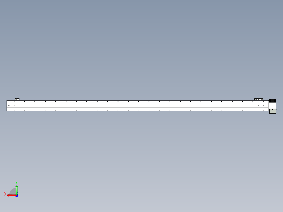 同步带滑台-半封闭B10H-L45-S2300-LU-P40-D3后视图