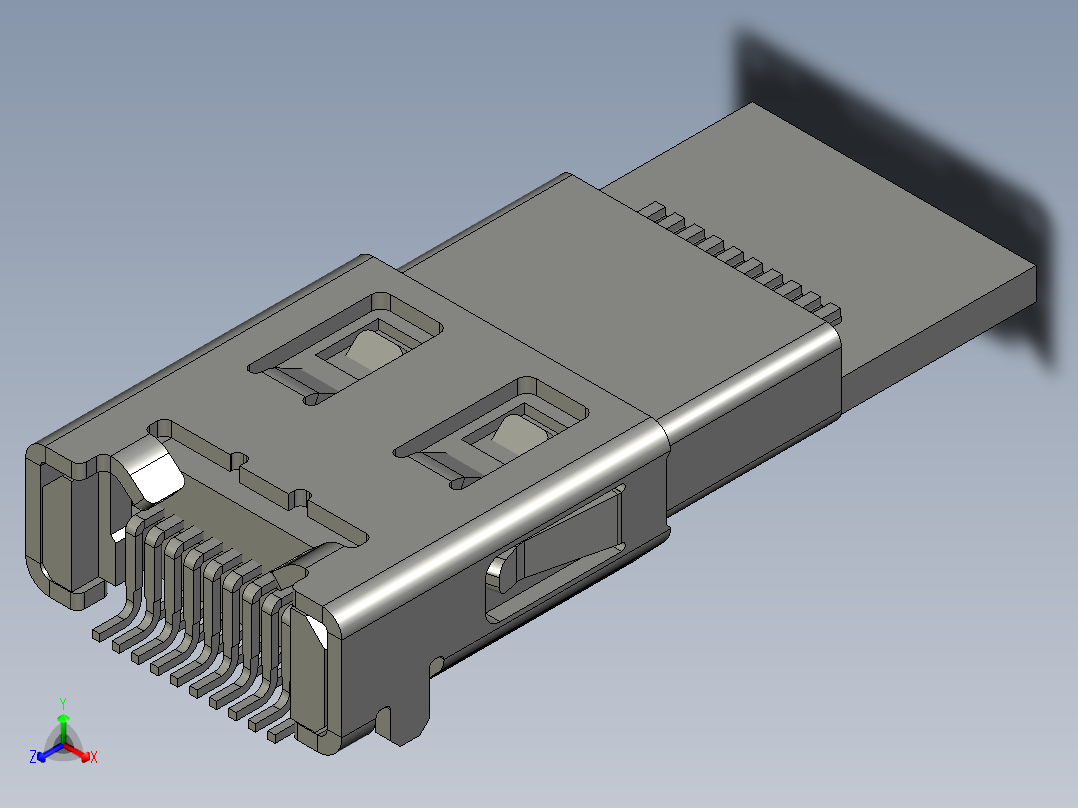 Micro HDMI（双向插入）正等轴测图