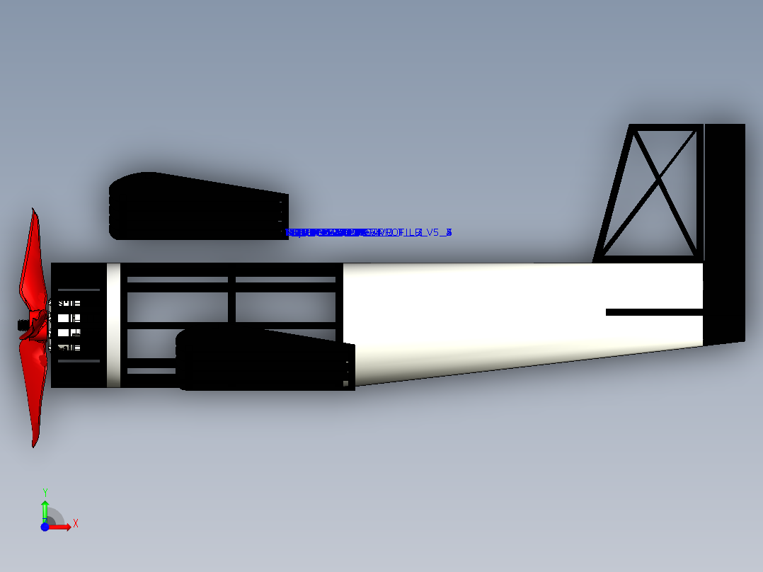 航模飞机框架前视图