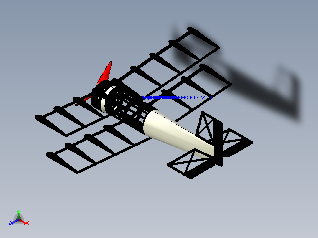 航模飞机框架正等轴测图