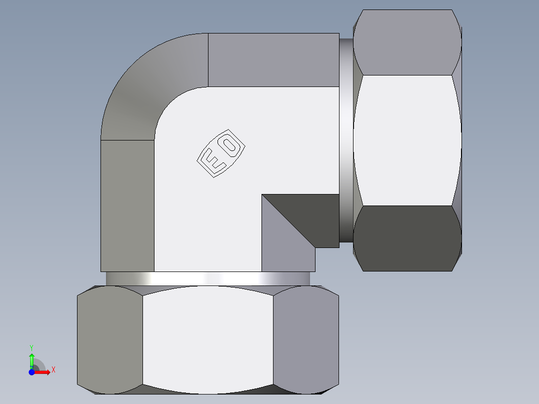 卡套式工业通用硬管接头EO_Union_elbow_W35ZL71前视图