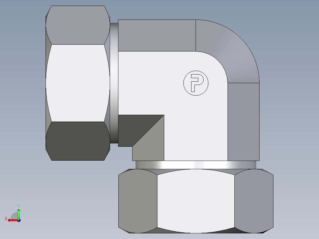 卡套式工业通用硬管接头EO_Union_elbow_W35ZL71后视图