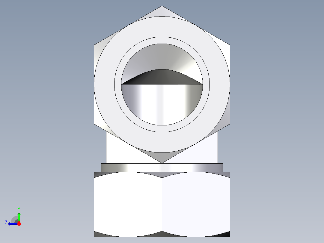 卡套式工业通用硬管接头EO_Union_elbow_W35ZL71右视图