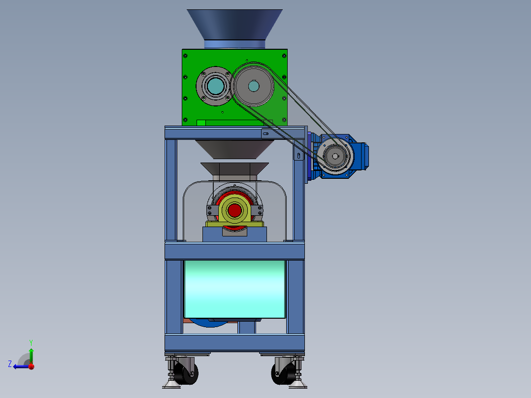 厨余垃圾尾菜处理机三维右视图