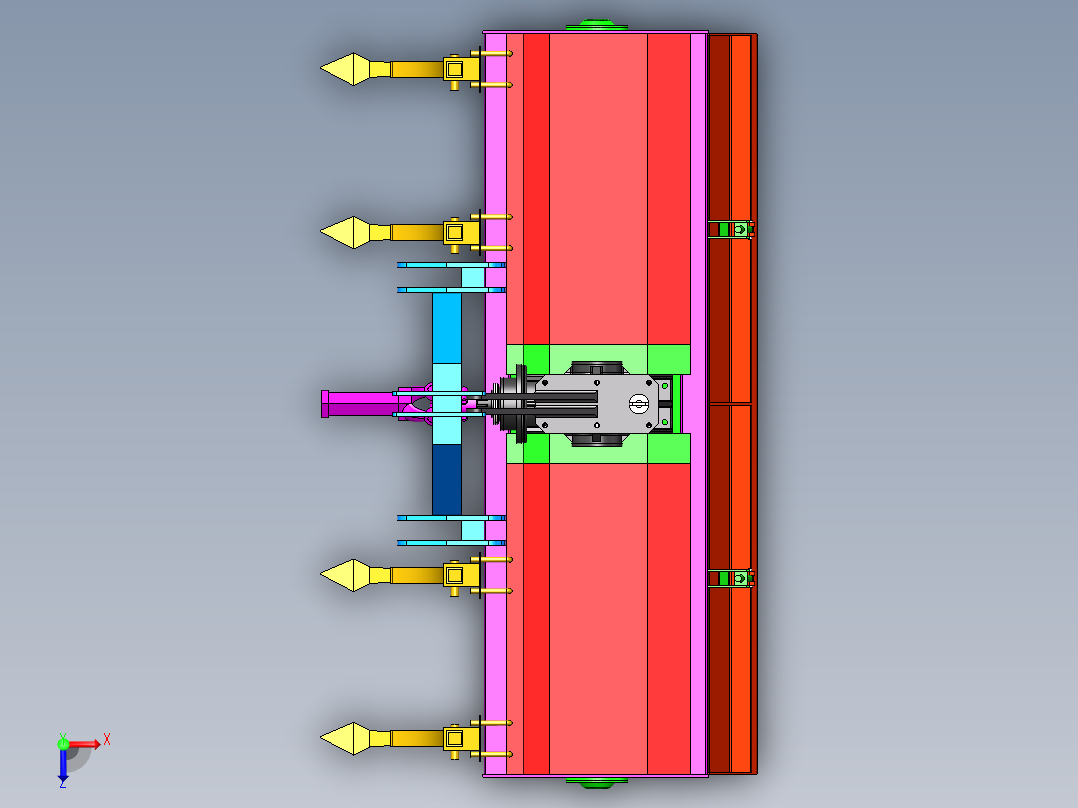 基于SW旋耕深松机设计1440984==500俯视图