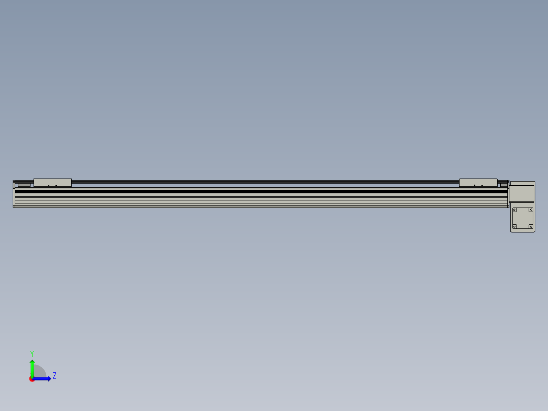 直线模组WG-LHB12-S1200-RD设计图纸左视图