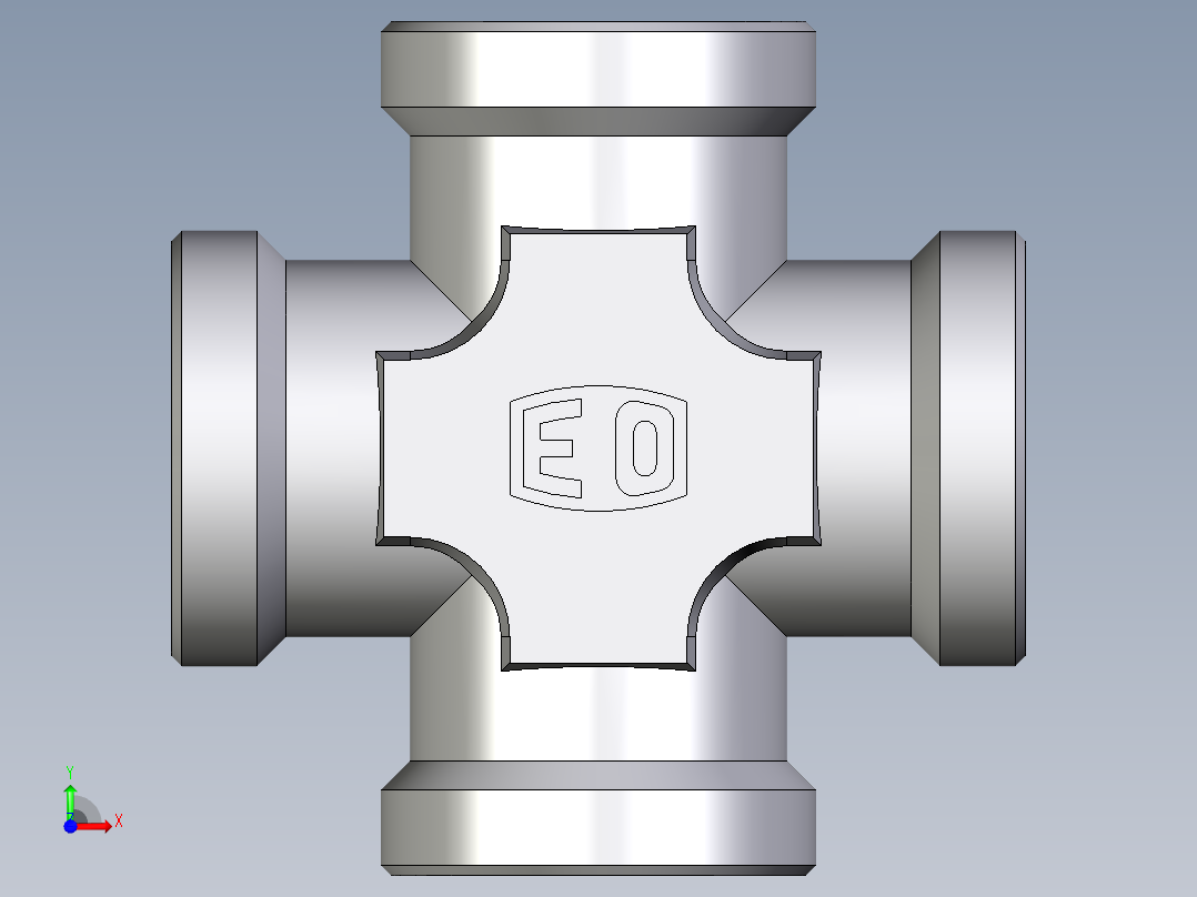 卡套式工业通用硬管接头EO_Union_cross_K42LCFX前视图