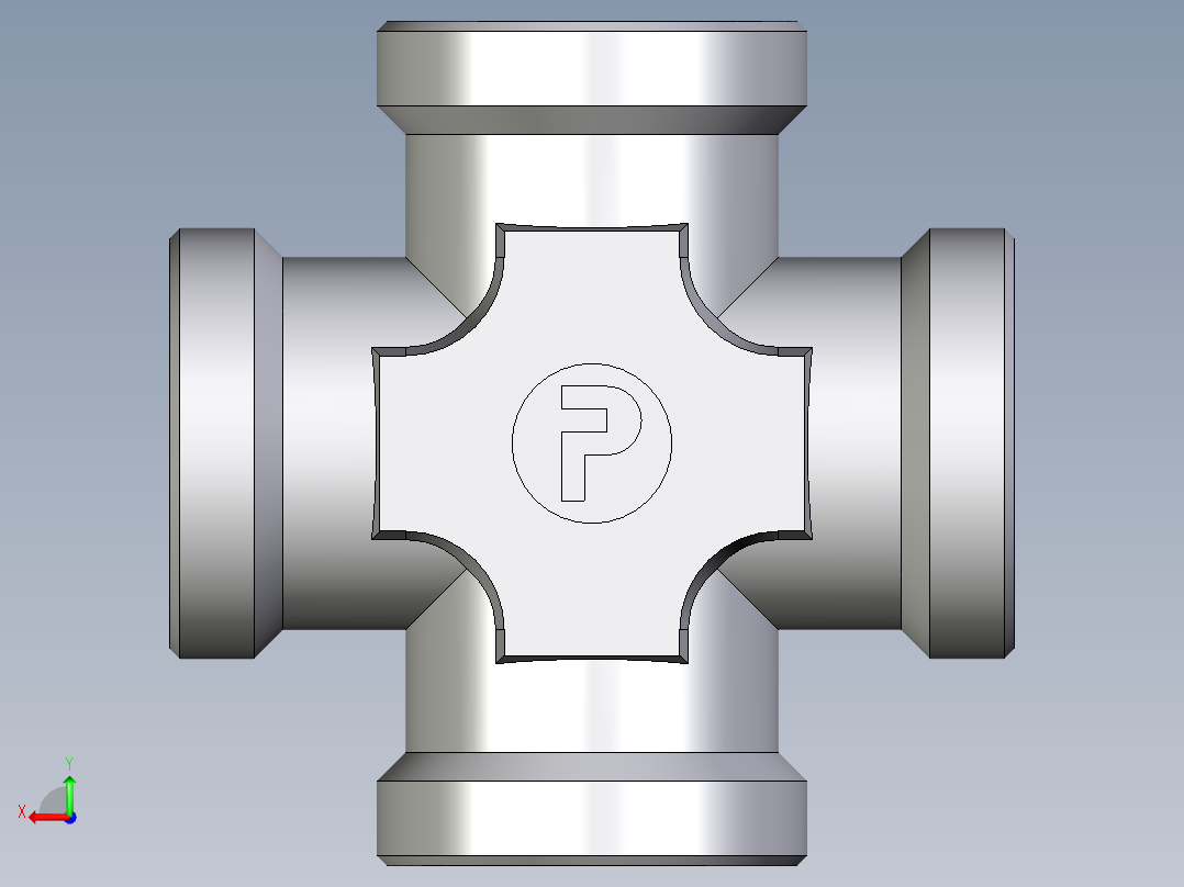 卡套式工业通用硬管接头EO_Union_cross_K42LCFX后视图