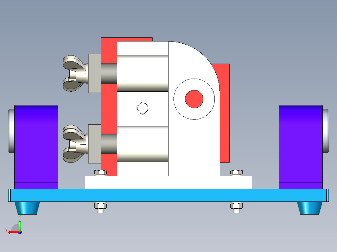 双支撑镗床夹具教学模型含三维+CAD后视图