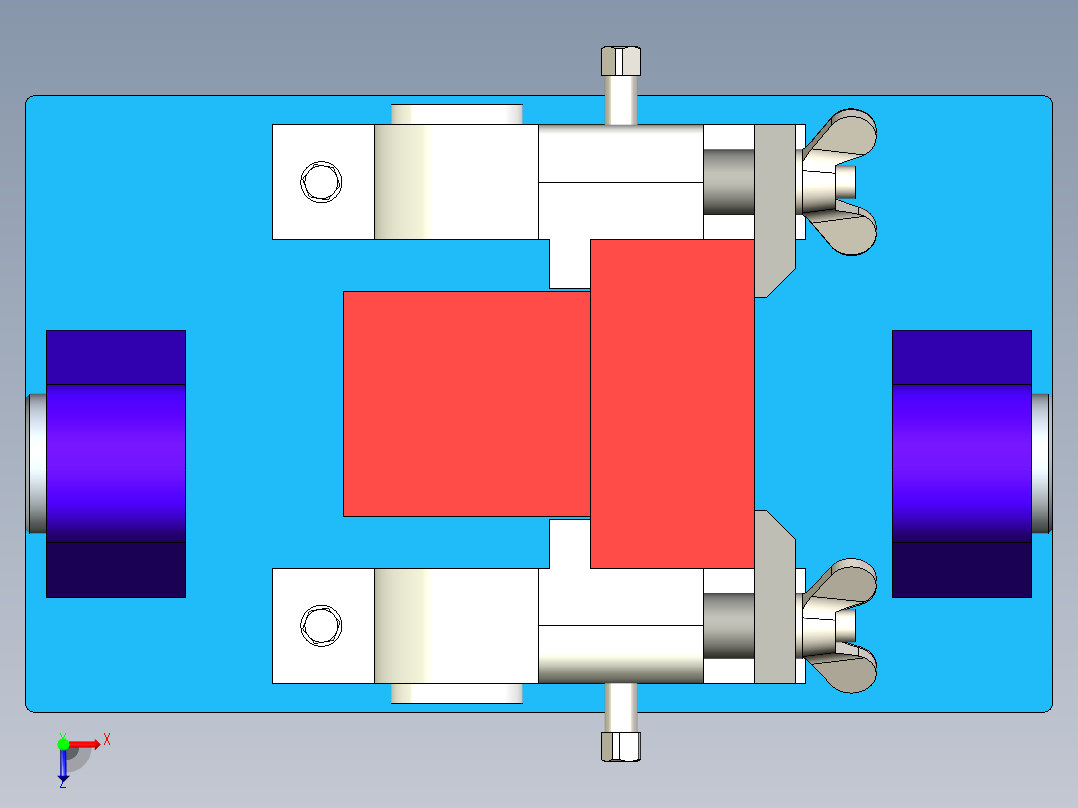 双支撑镗床夹具教学模型含三维+CAD俯视图
