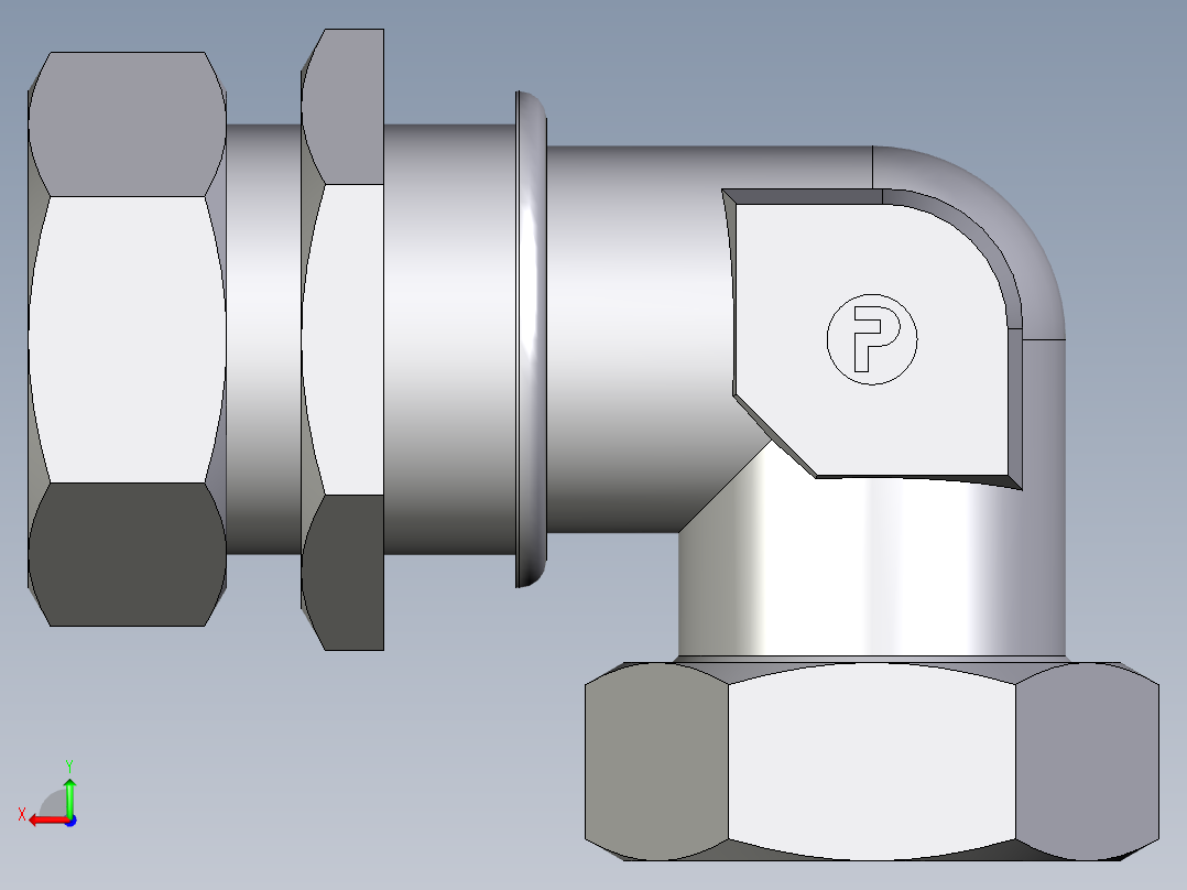 卡套式工业通用硬管接头EO_Bulkhead_elbow_WSV42ZL71后视图