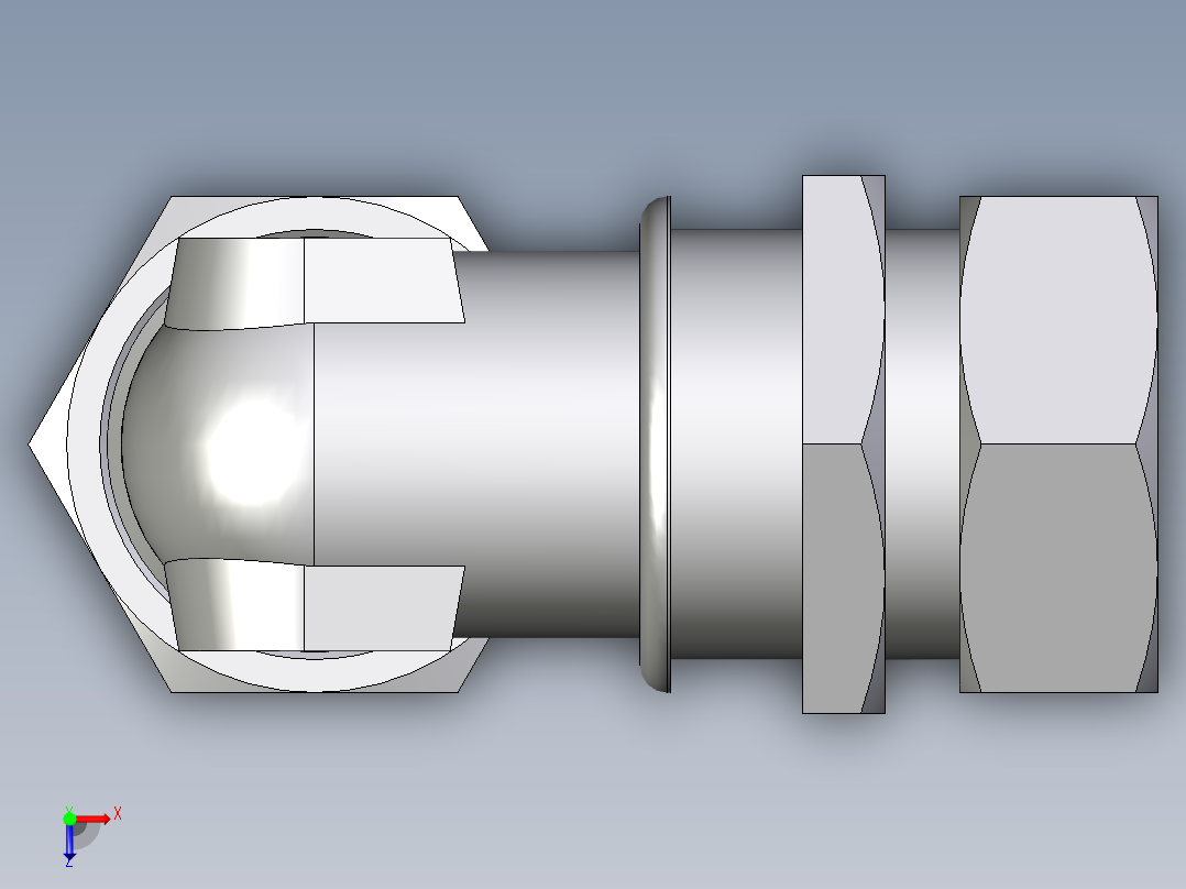 卡套式工业通用硬管接头EO_Bulkhead_elbow_WSV42ZL71俯视图