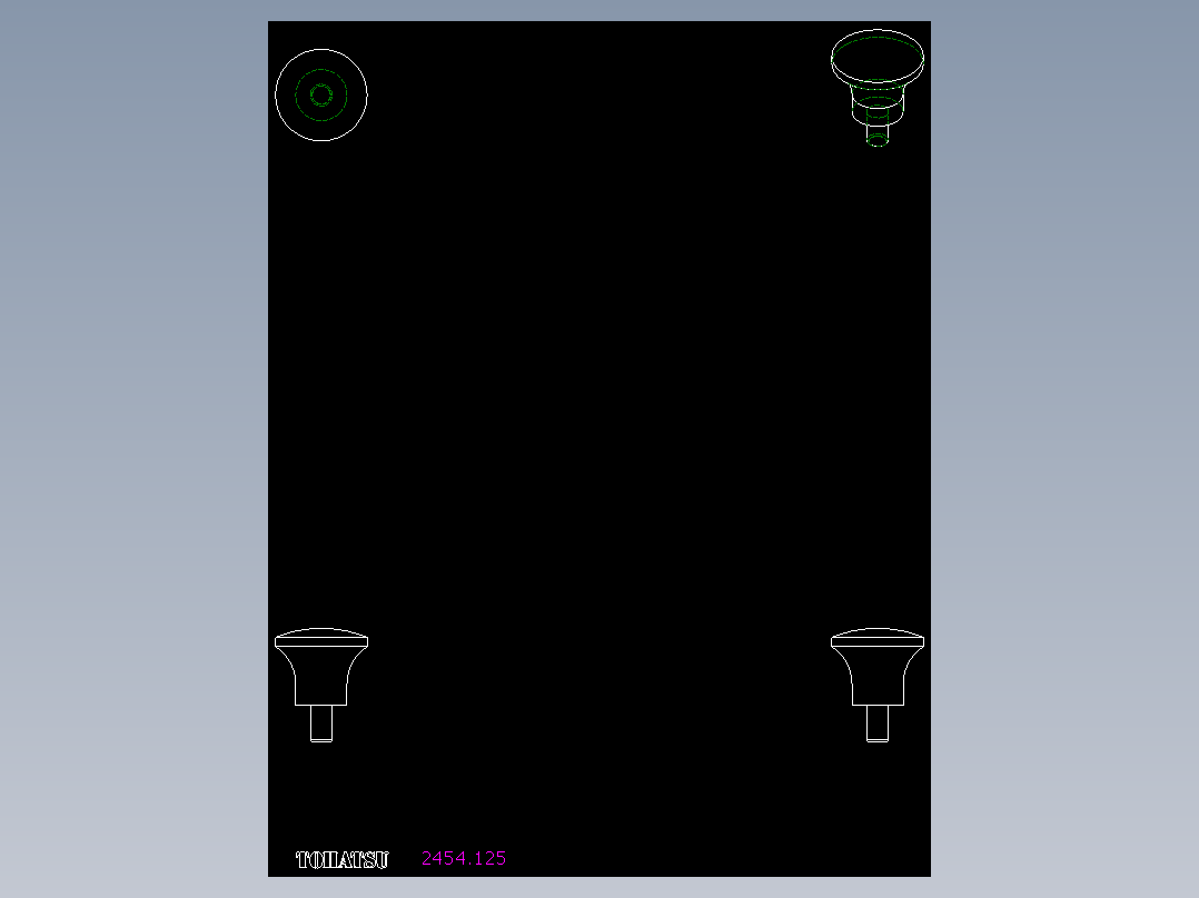 手輪把手2454(B)-2D多系列多零件图纸模型