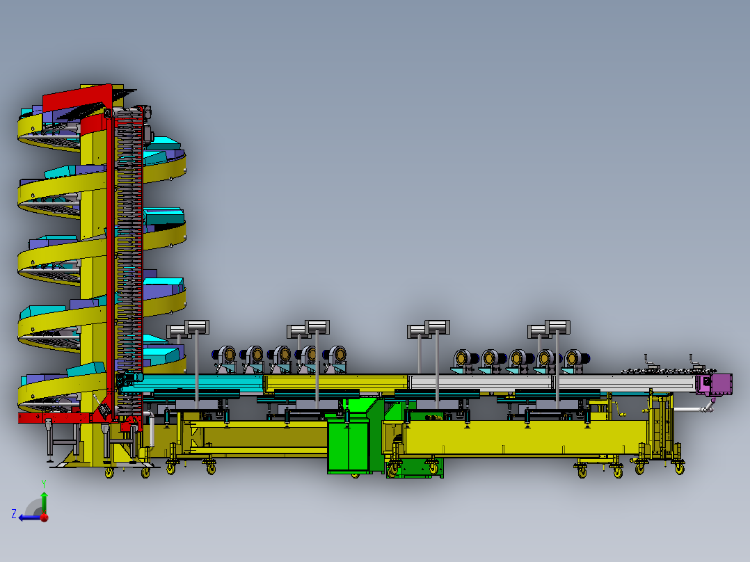 自动升降环形动力生产称重线sw17可编辑右视图