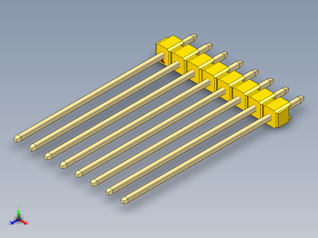 彩色公头100mil（2.54mm）系列-DS1021_yellow_1x08p_100mil_Type43_rev1.0