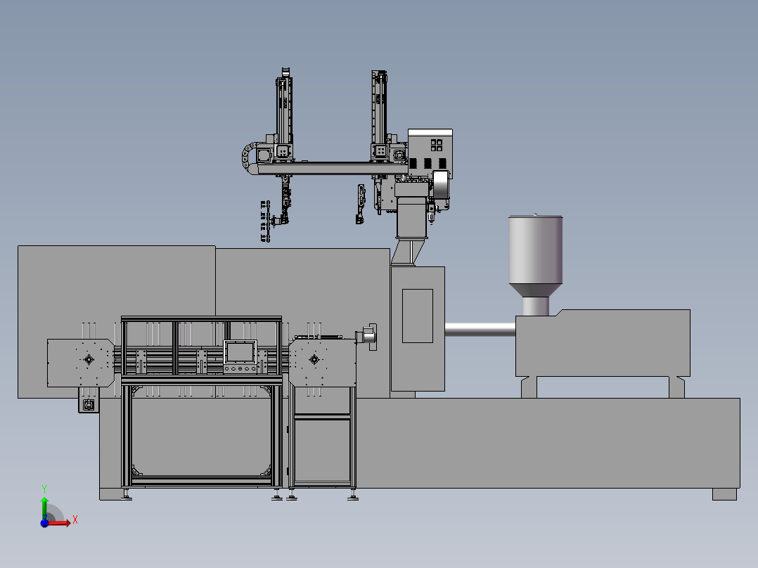 机械手 取出 折叠 码垛前视图