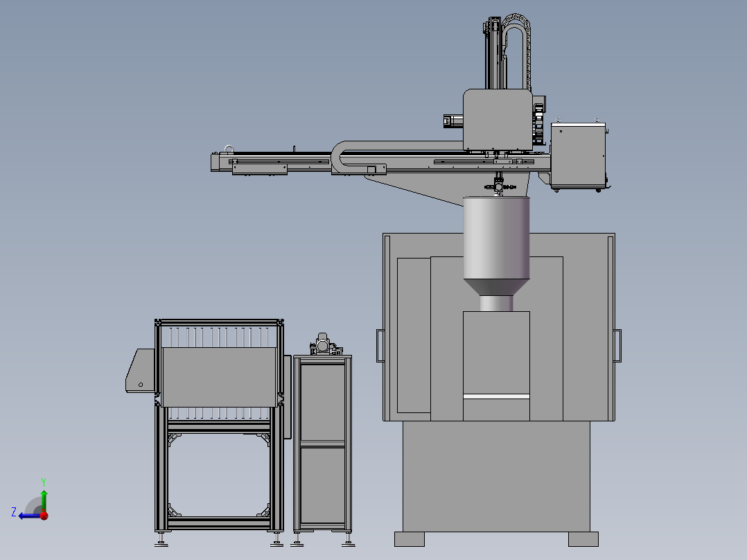 机械手 取出 折叠 码垛右视图
