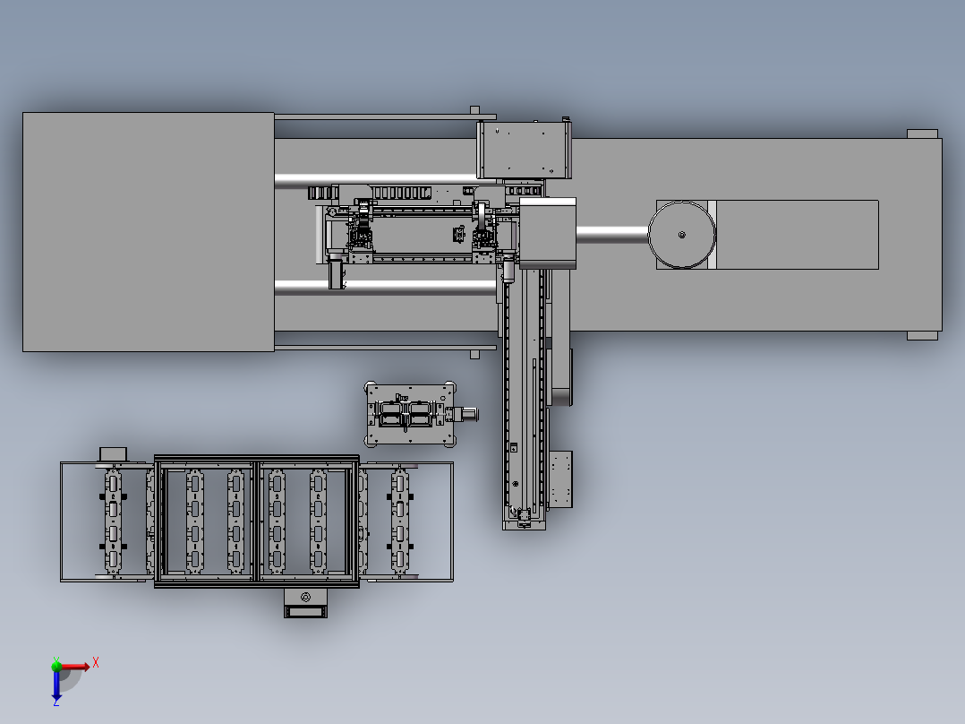 机械手 取出 折叠 码垛俯视图