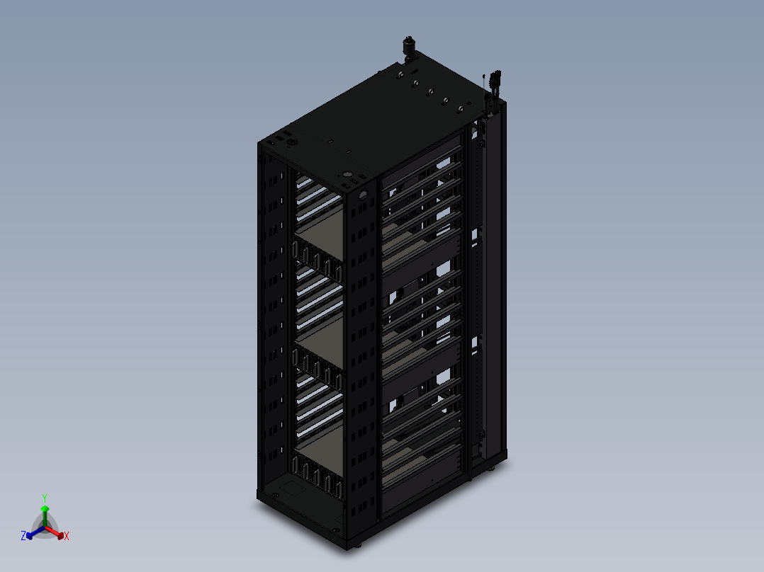 32U机柜正等轴测图