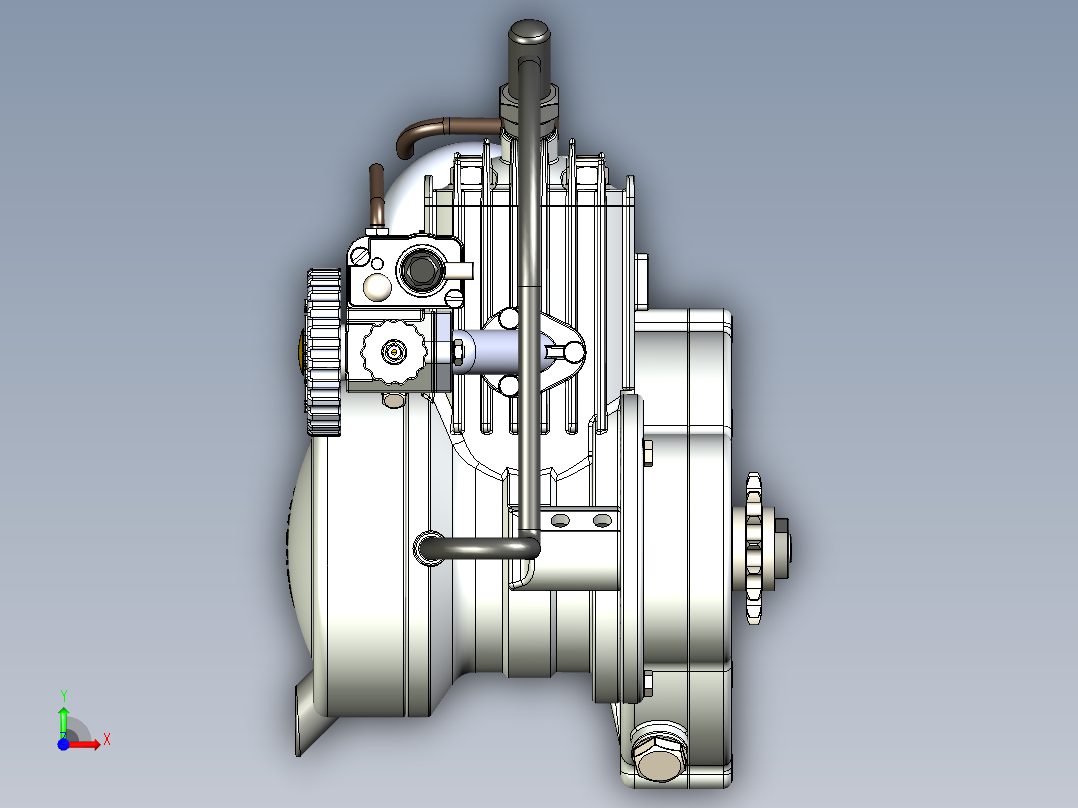 自行车发动机前视图